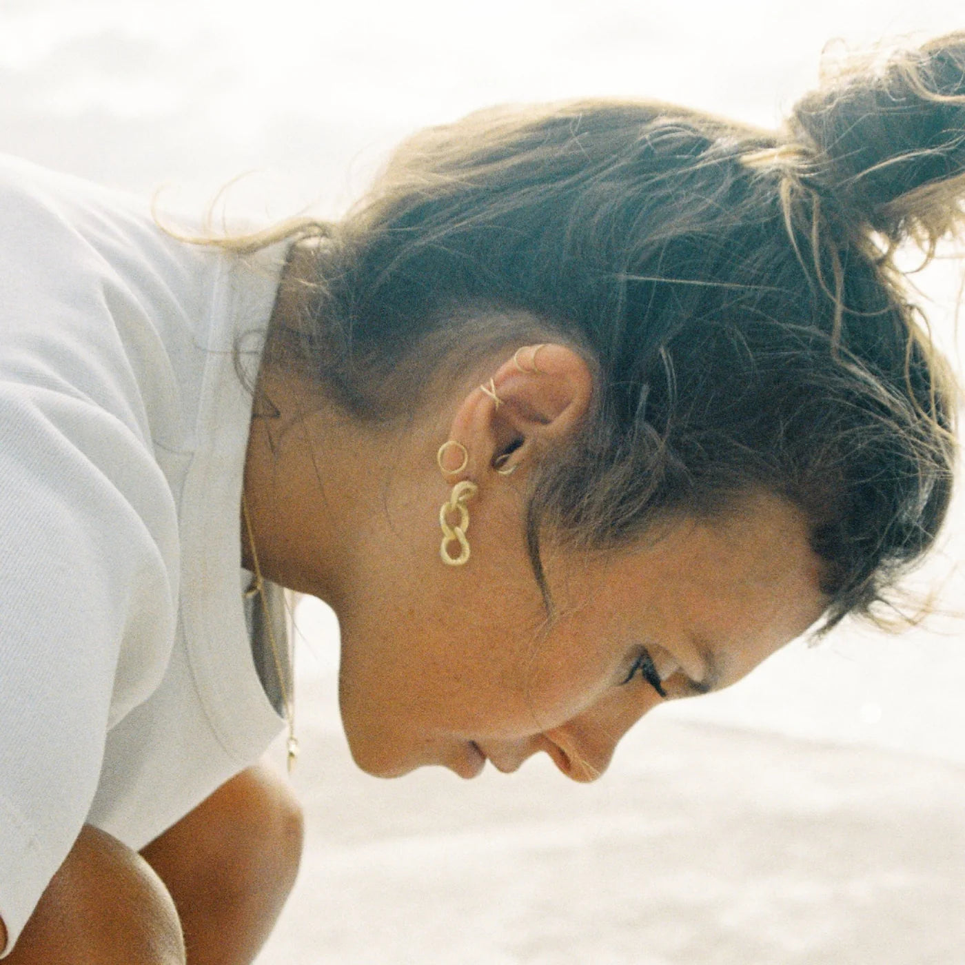 lalo earcuff stacked on model