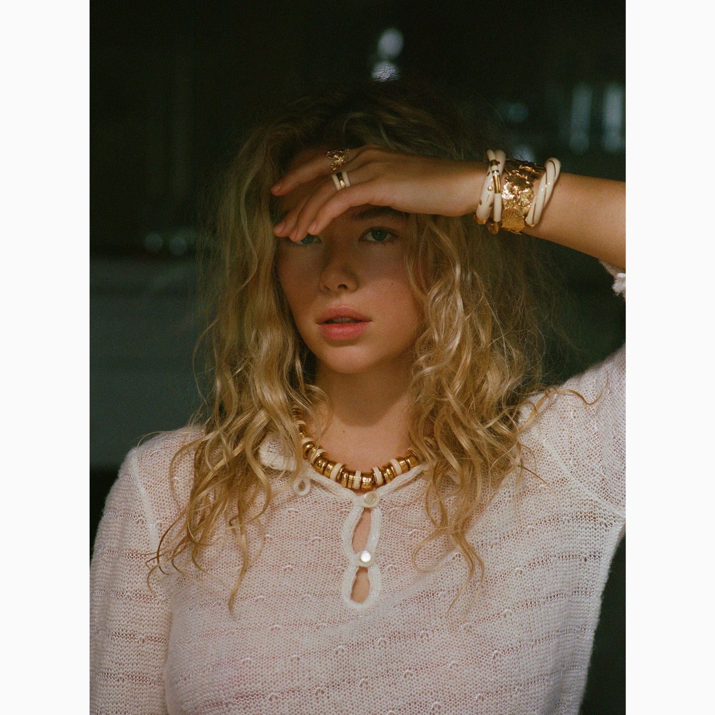Aurélie Bidermann Ivory/Gold Positano Bangle