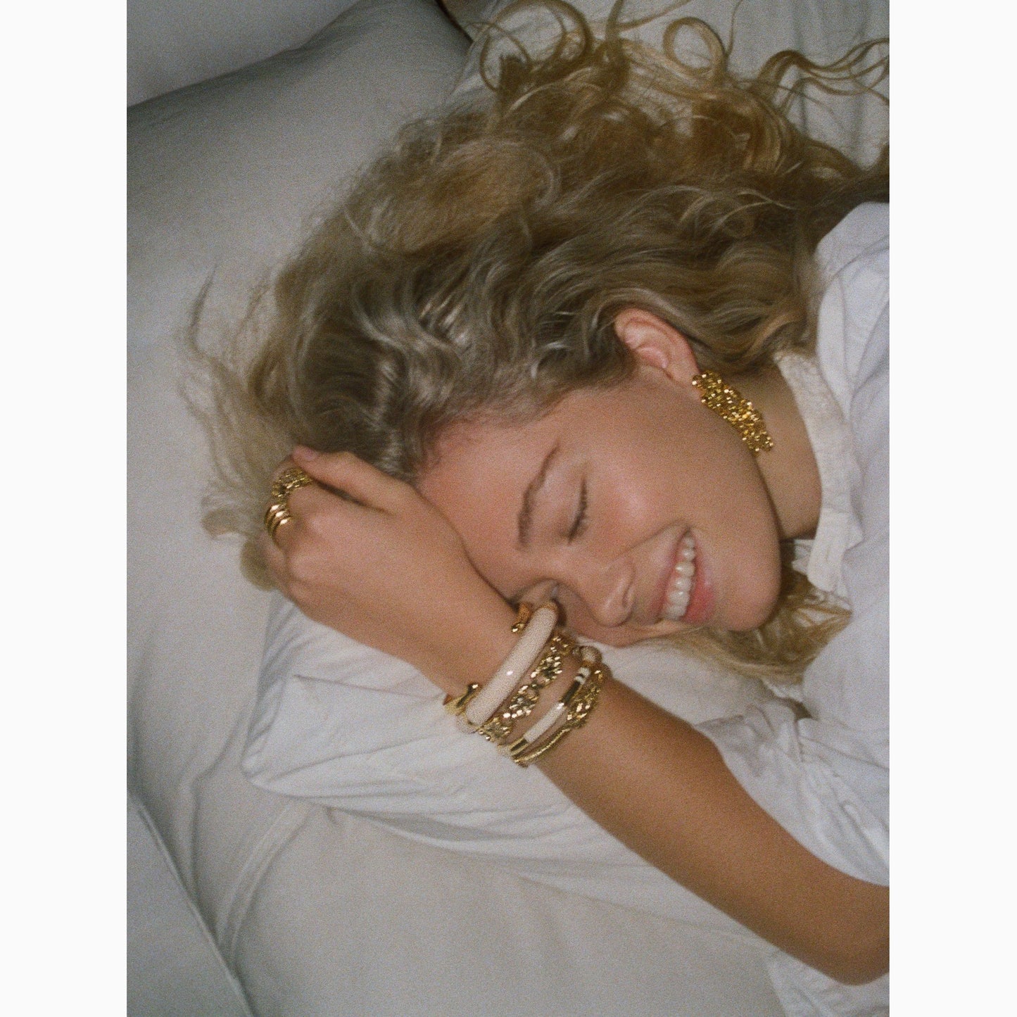 Aurélie Bidermann Ivory/Gold Positano Bangle