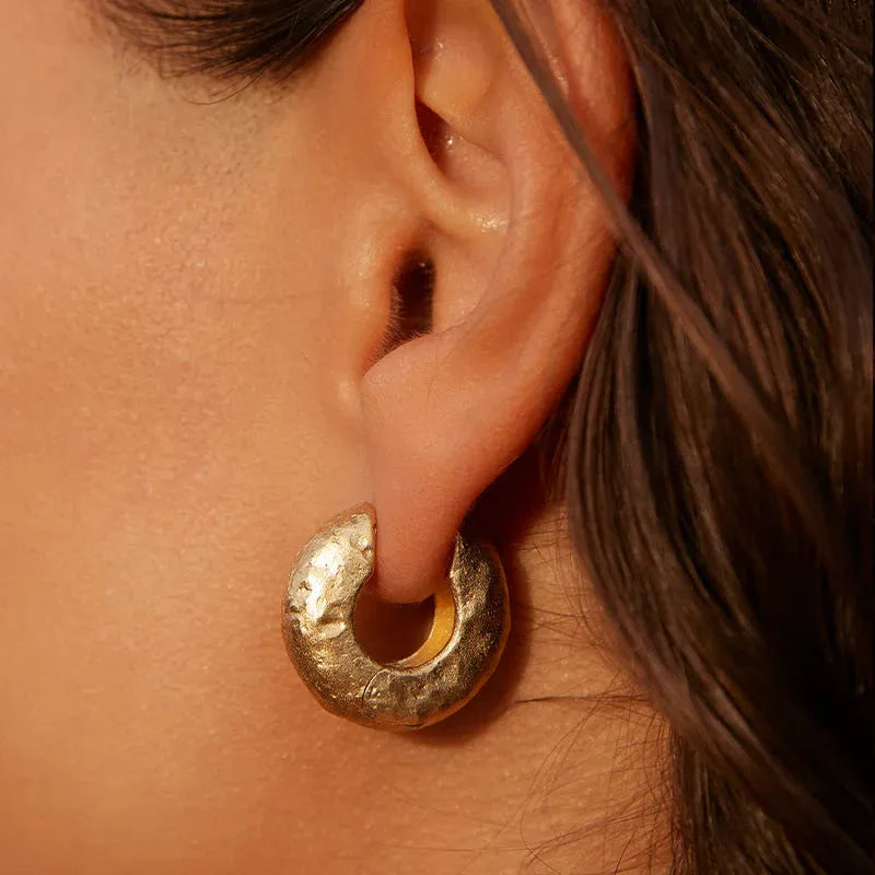 agapee medium anilla earrings on model